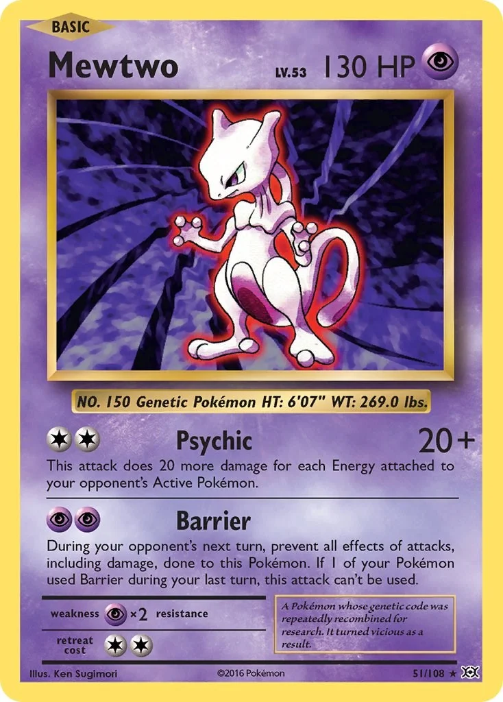 Mewtwo [Reverse Holo] Evolutions PSA 10 Pokémon card