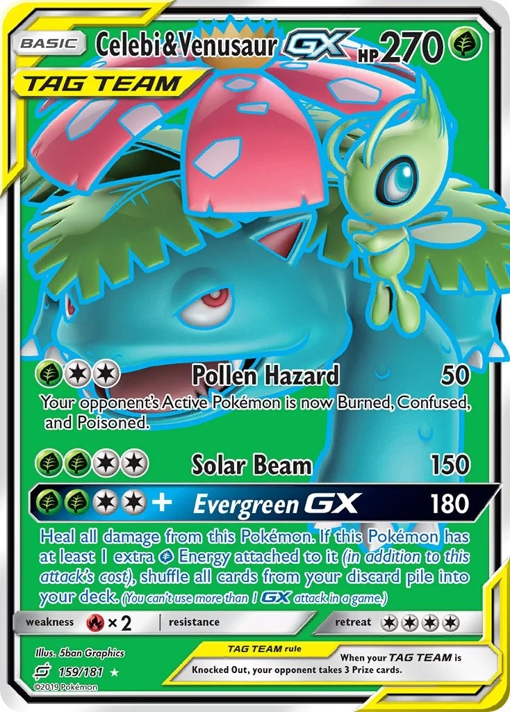 Celebi & Venusaur GX Team Up PSA 10 Pokémon card