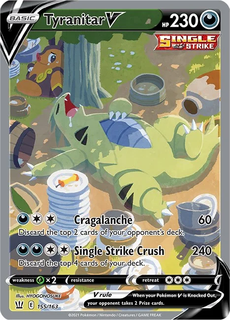 Tyranitar V Battle Styles PSA 10 Pokémon card