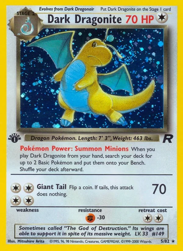 Dark Dragonite [Holo] Team Rocket PSA 9 Pokémon card