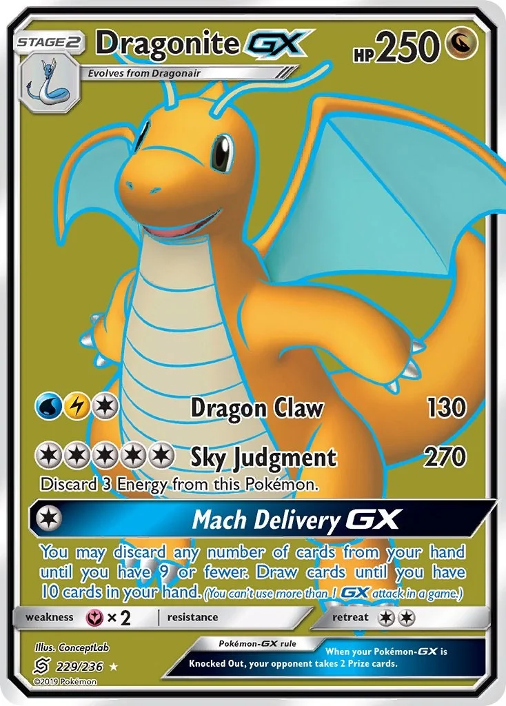 Dragonite GX Unified Minds PSA 10 Pokémon card