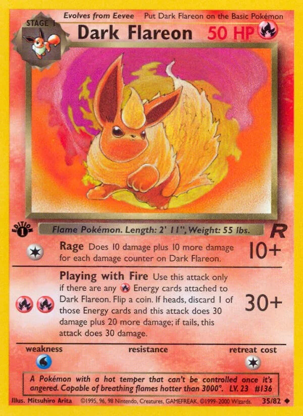 Dark Flareon [1st Edition] Team Rocket PSA 10 Pokémon card
