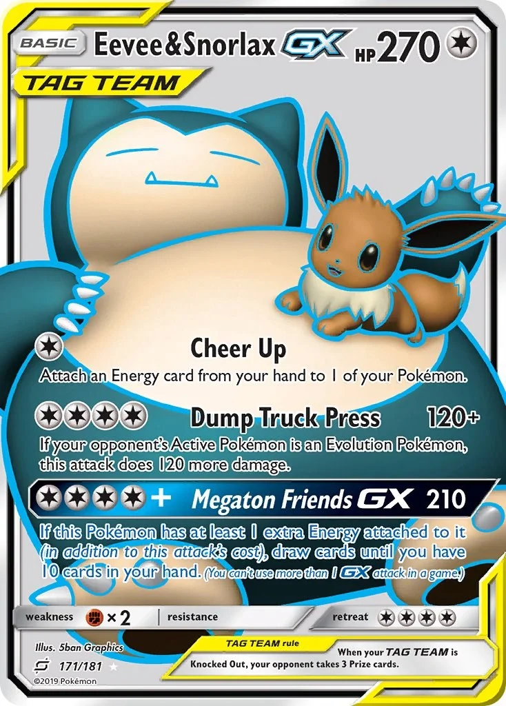 Eevee & Snorlax GX Team Up PSA 10 Pokémon card