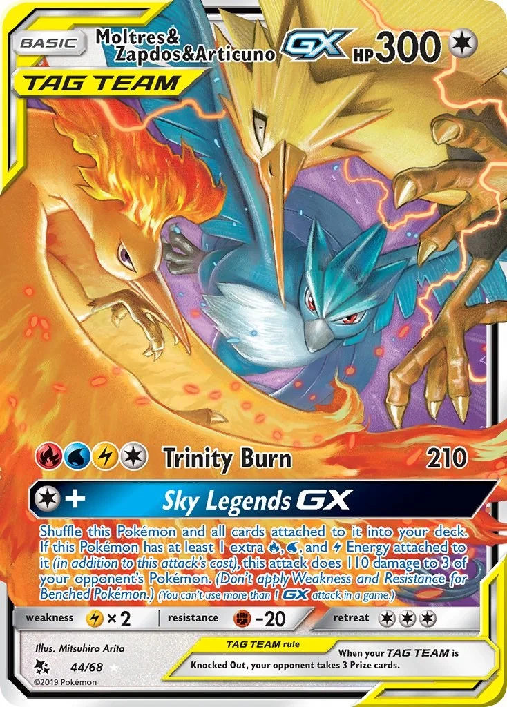 Moltres & Zapdos & Articuno GX Hidden Fates PSA 10 Pokémon card