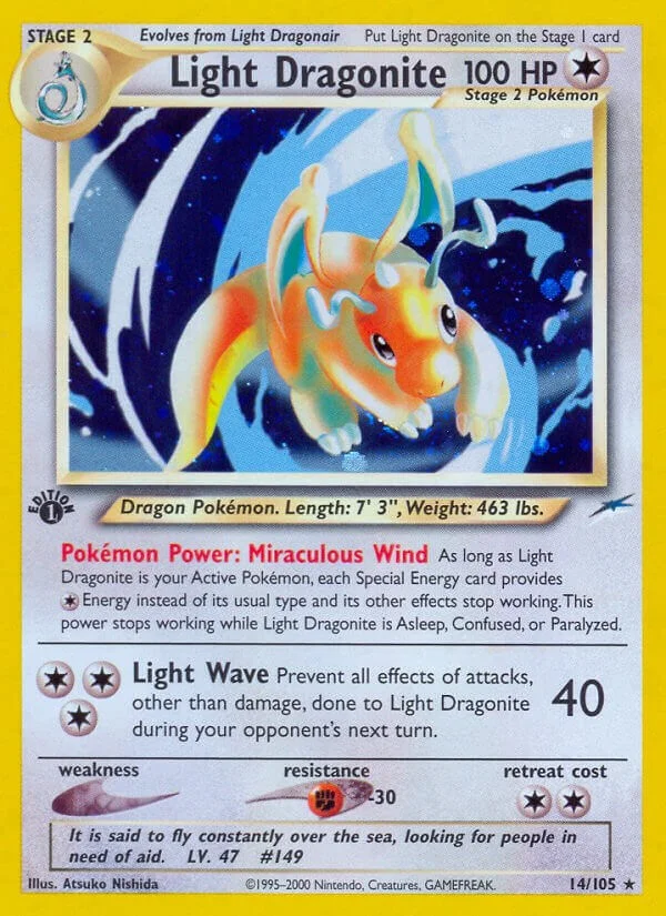 Light Dragonite [Unlimited] Neo Destiny PSA 9 Pokémon card