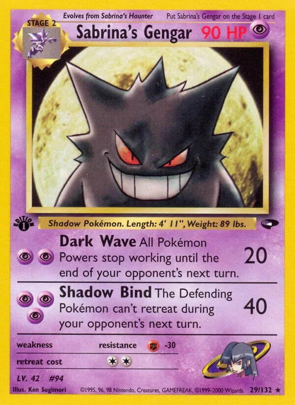 Sabrina's Gengar [1st Edition] Gym Challenge Pokémon card