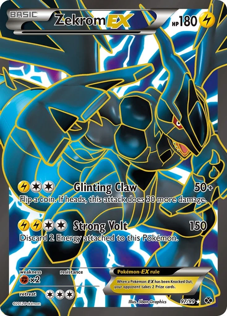 Zekrom EX Next Destinies Raw Pokémon card
