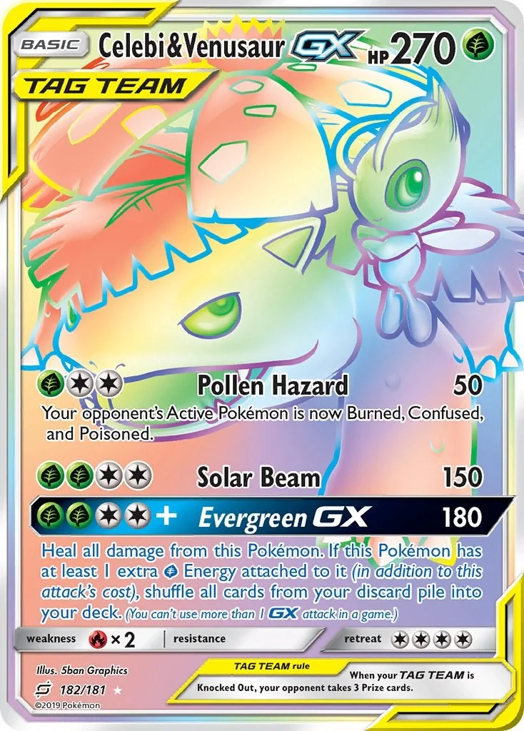 Celebi & Venusaur GX Team Up PSA 10 Pokémon card