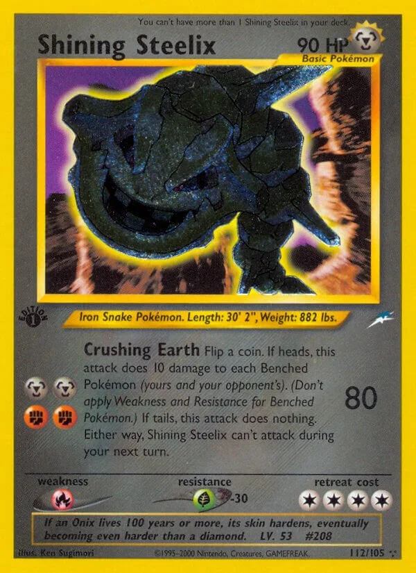 Shining Steelix [Unlimited] Neo Destiny Pokémon card