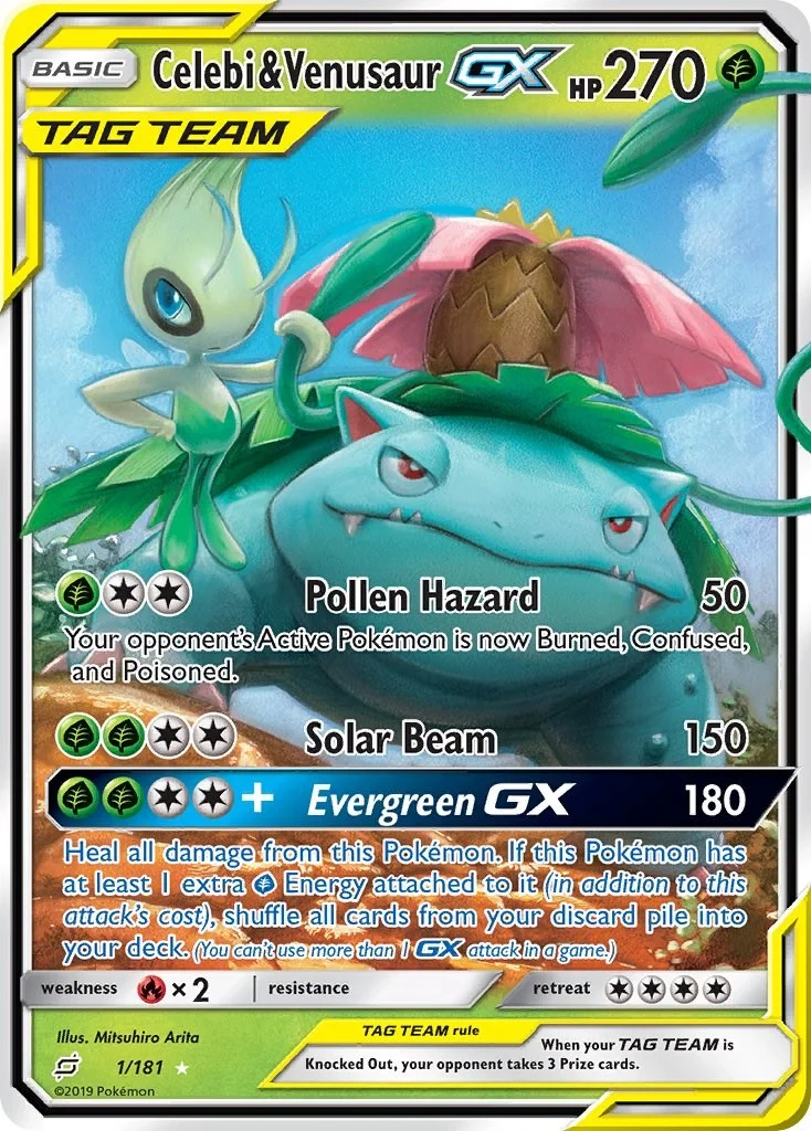 Celebi & Venusaur GX Team Up PSA 10 Pokémon card