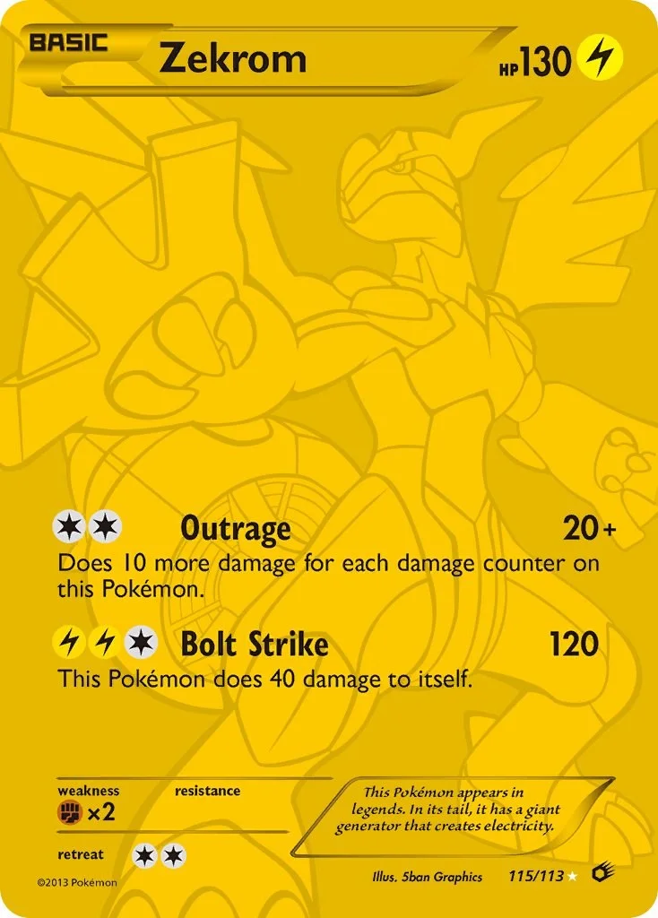 Zekrom Legendary Treasures Raw Pokémon card