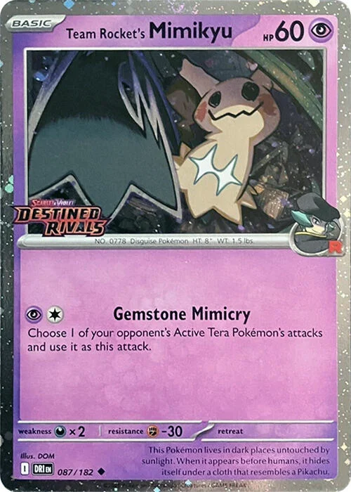 Team Rocket's Mimikyu [Prerelease] Destined Rivals PSA 10 Pokémon card