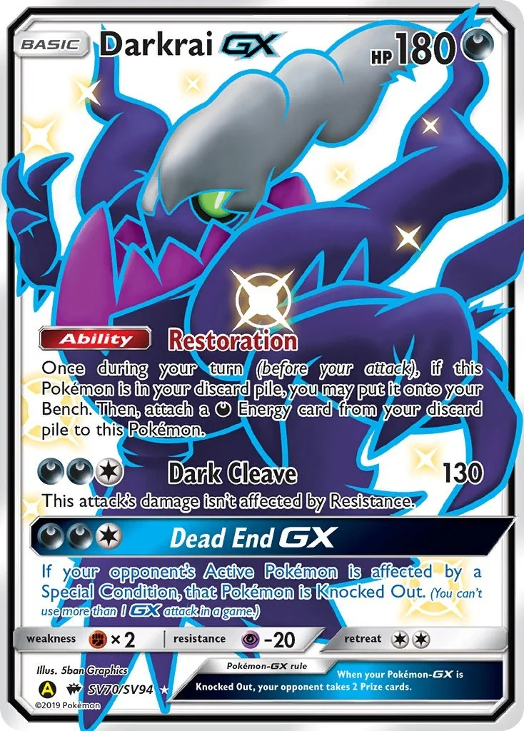 Darkrai GX Hidden Fates PSA 10 Pokémon card