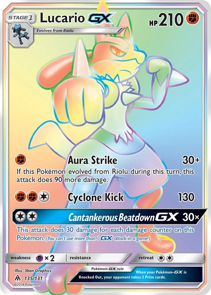 Lucario-GX Forbidden Light PSA 10 Pokémon card