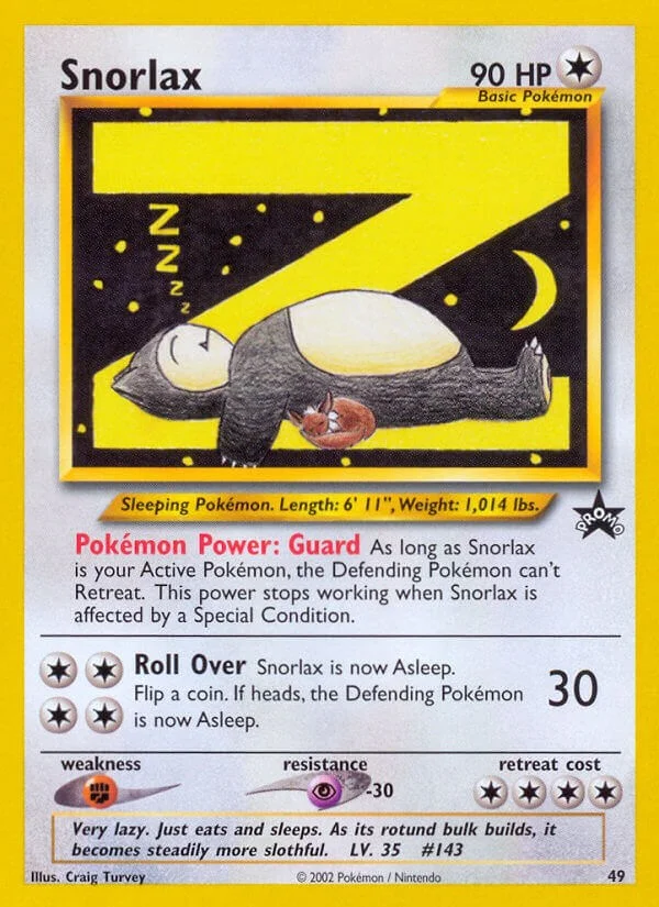 Snorlax Promo PSA 9 Pokémon card